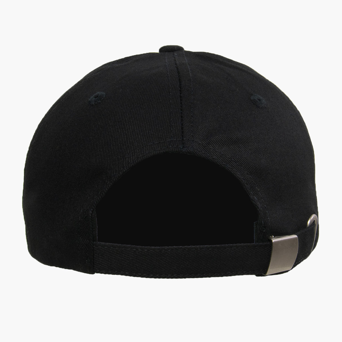 Back view of Arozzi Sport Cap, black, with metal clip adjuster and subtle Arozzi Europe logo.
