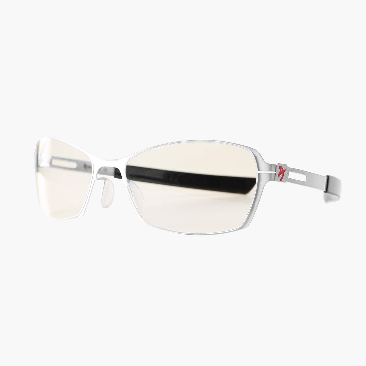 Arozzi Europe Visione VX-500 blue light glasses with silver rims help reduce digital eye fatigue.